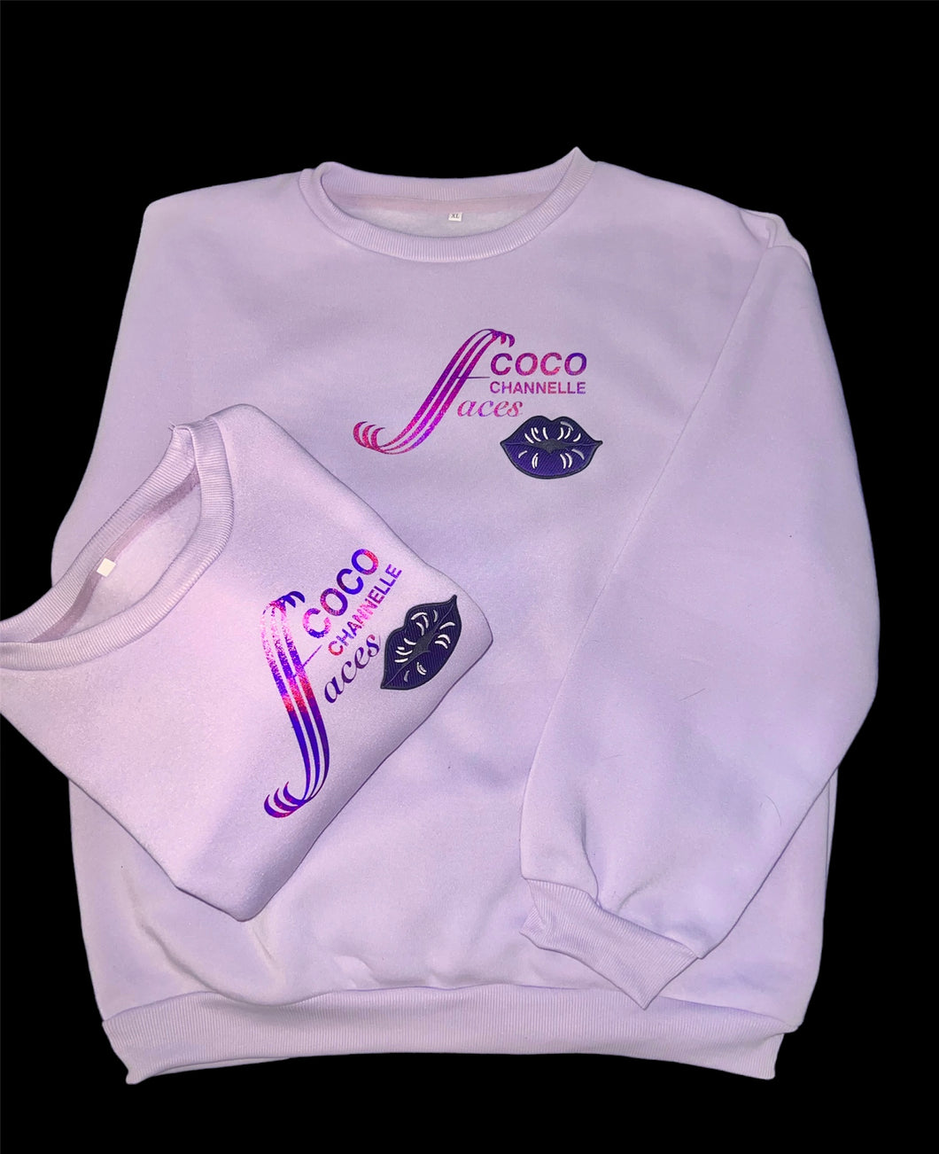 Lavender Cocochannellefaces sweatshirt